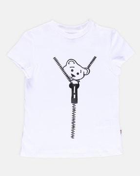 girls graphic top with crew neck