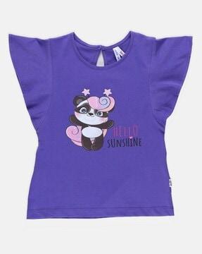 girls graphic top with round neck