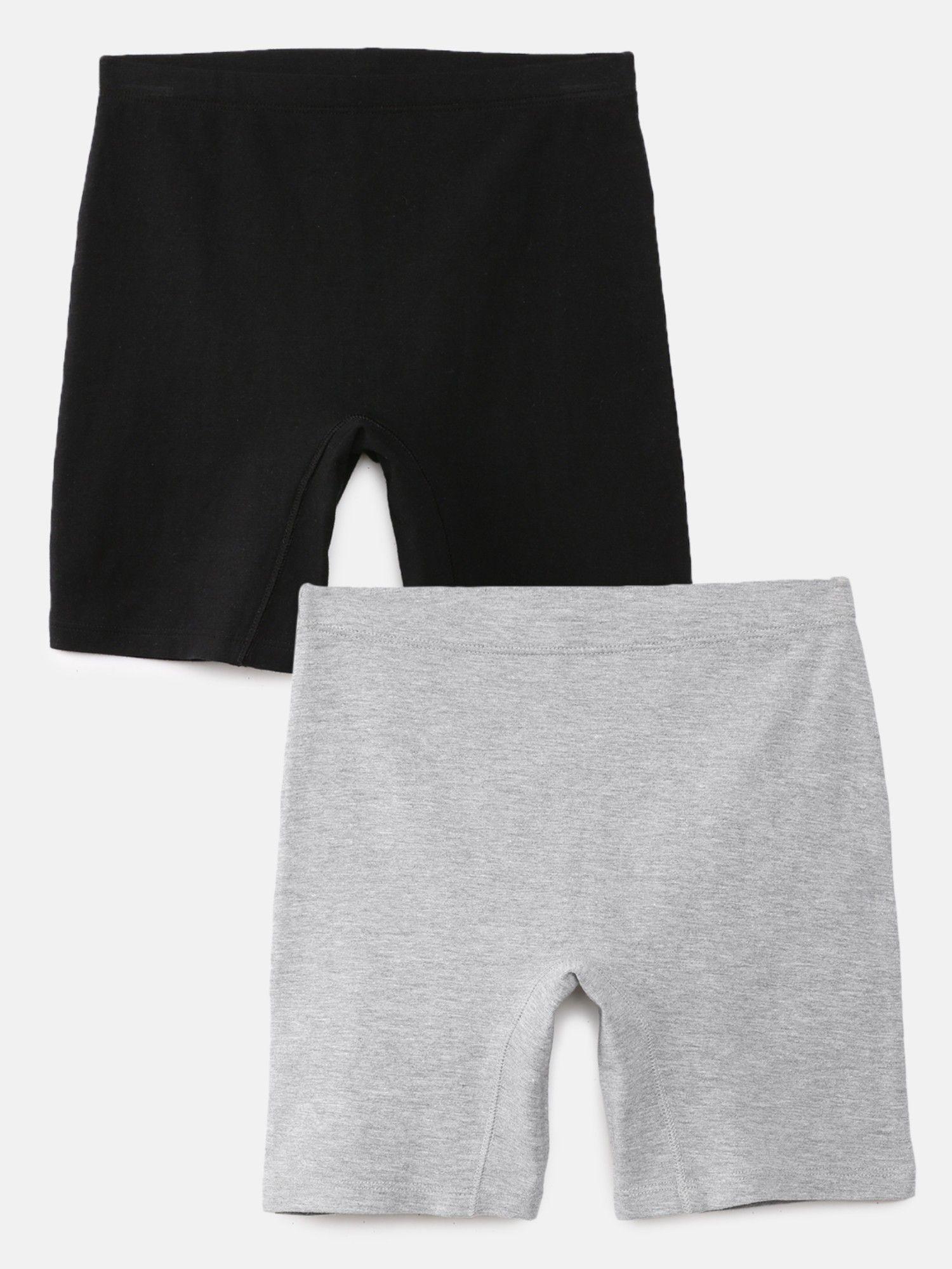 girls inner shorts black & grey (pack of 2)
