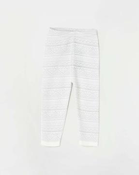girls knitted leggings with elasticated waist