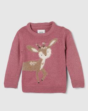 girls knitted sweatshirt with applique detail