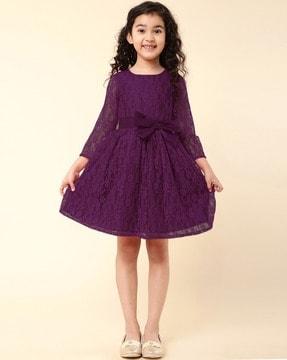 girls lace fit & flare dress