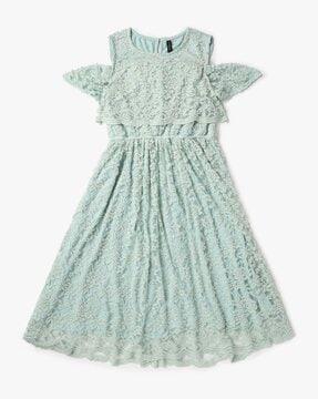 girls lace fit & flare dress