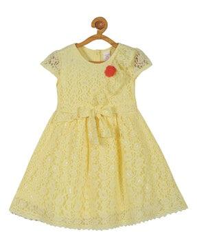 girls lace fit & flare dress