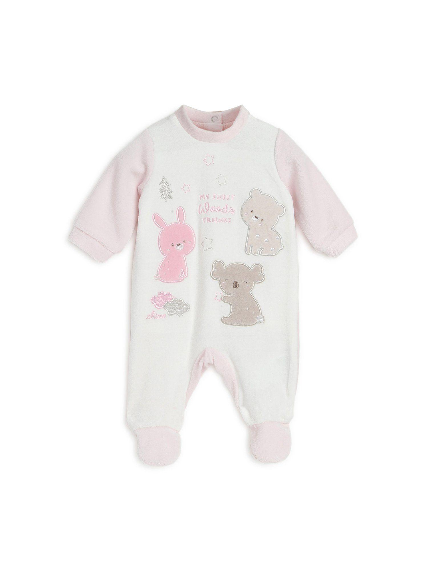 girls light pink nappy opening rompers