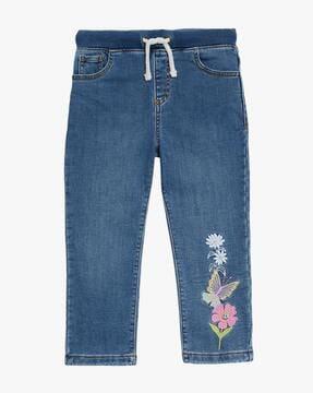 girls lightly washed relaxed fit jeans