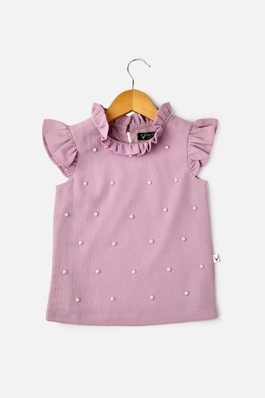 girls lilac embellished casual top