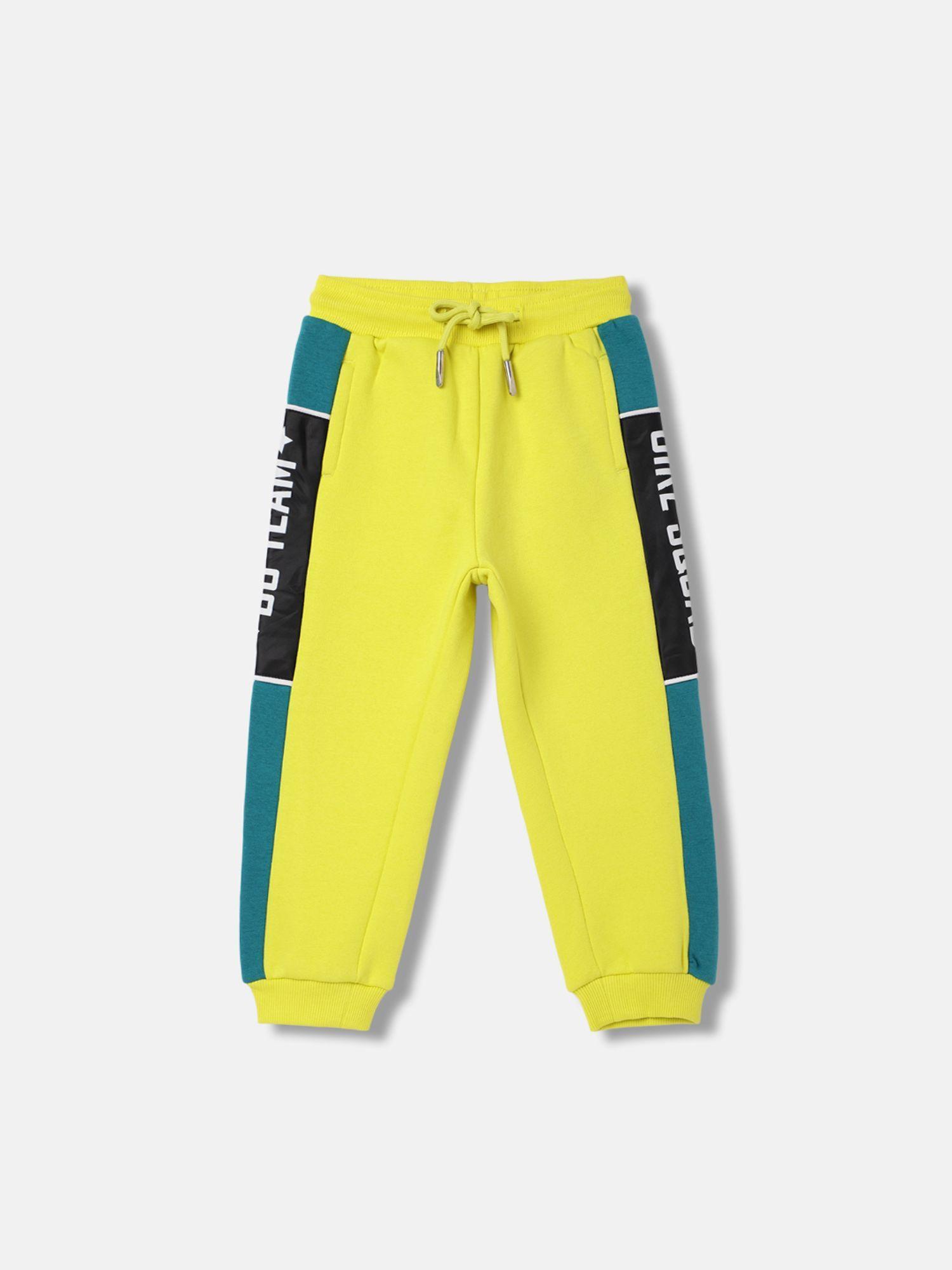 girls lime colorblocked regular fit joggers