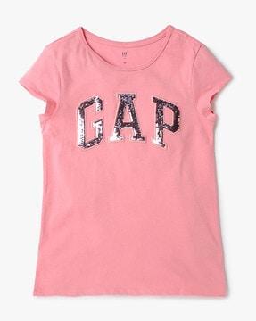 girls logo embellished relaxed fit round-neck t-shirt