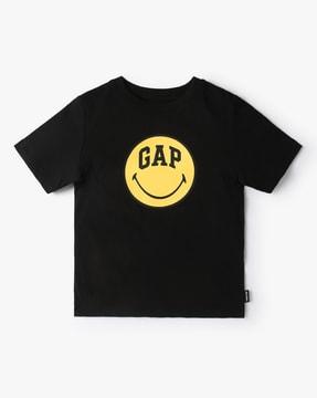 girls logo print crew-neck slim fit t-shirt