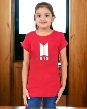 girls logo print regular fit t-shirt