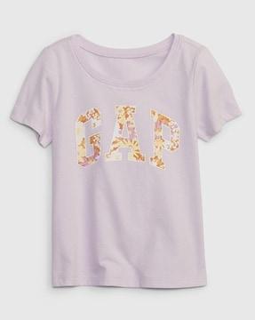 girls logo print relaxed fit round-neck t-shirt