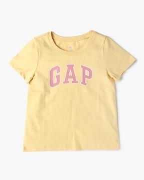 girls logo print relaxed fit round-neck t-shirt