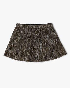 girls metallic pleated a-line skirt