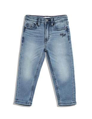 girls mid rise stone wash jeans