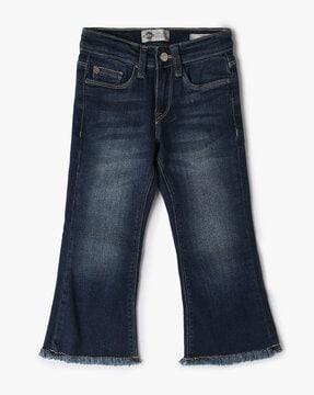 girls mid-wash bootcut jeans