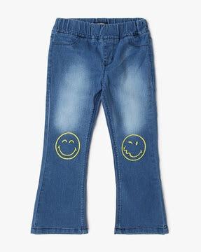 girls mid-wash bootcut jeans