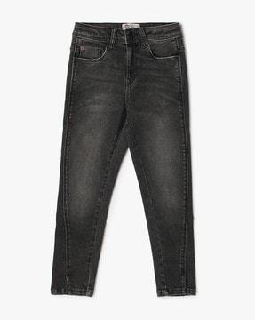 girls mid-wash regular fit jeans