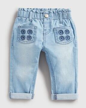 girls mid-wash relaxed fit jeans