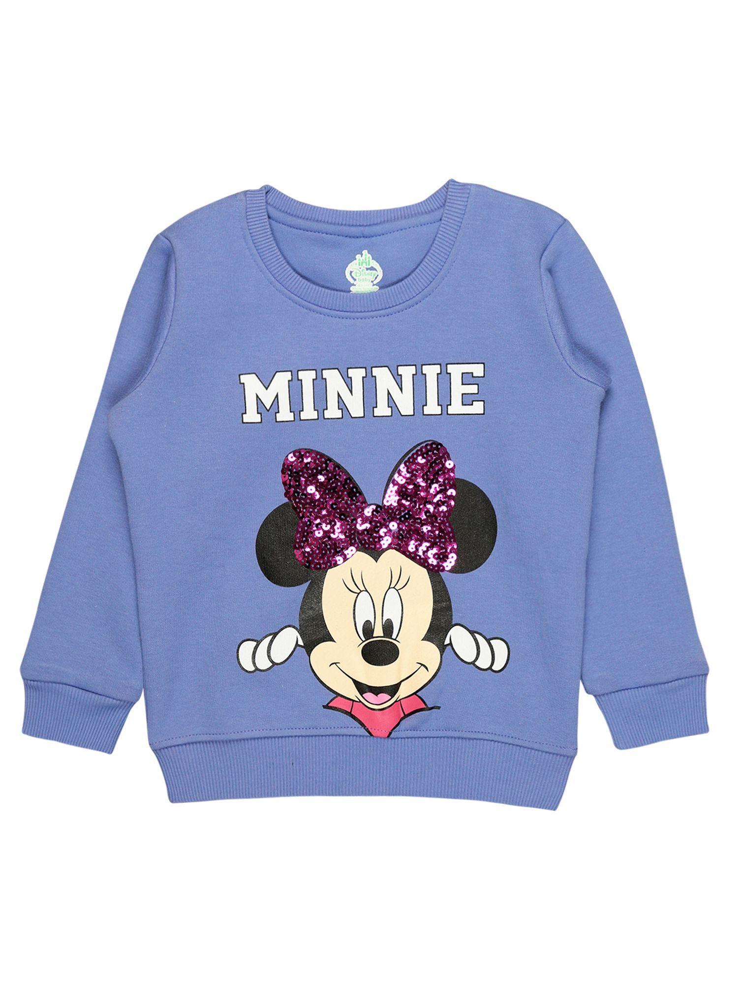 girls minnie & friends printed sweatshirt-lavender