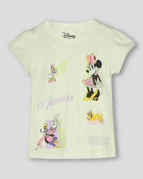 girls minnie mouse print round-neck t-shirt