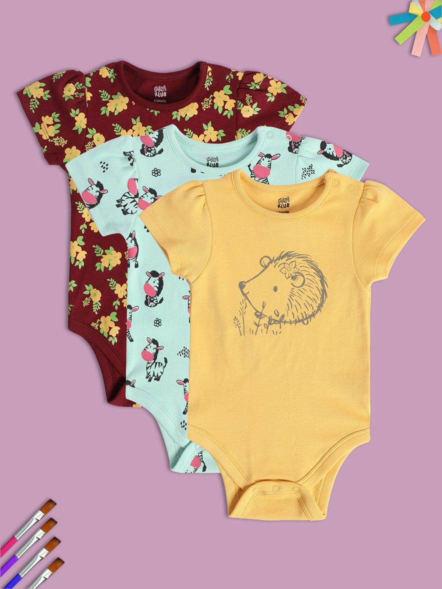 girls multi-color bodysuits (pack of 3)