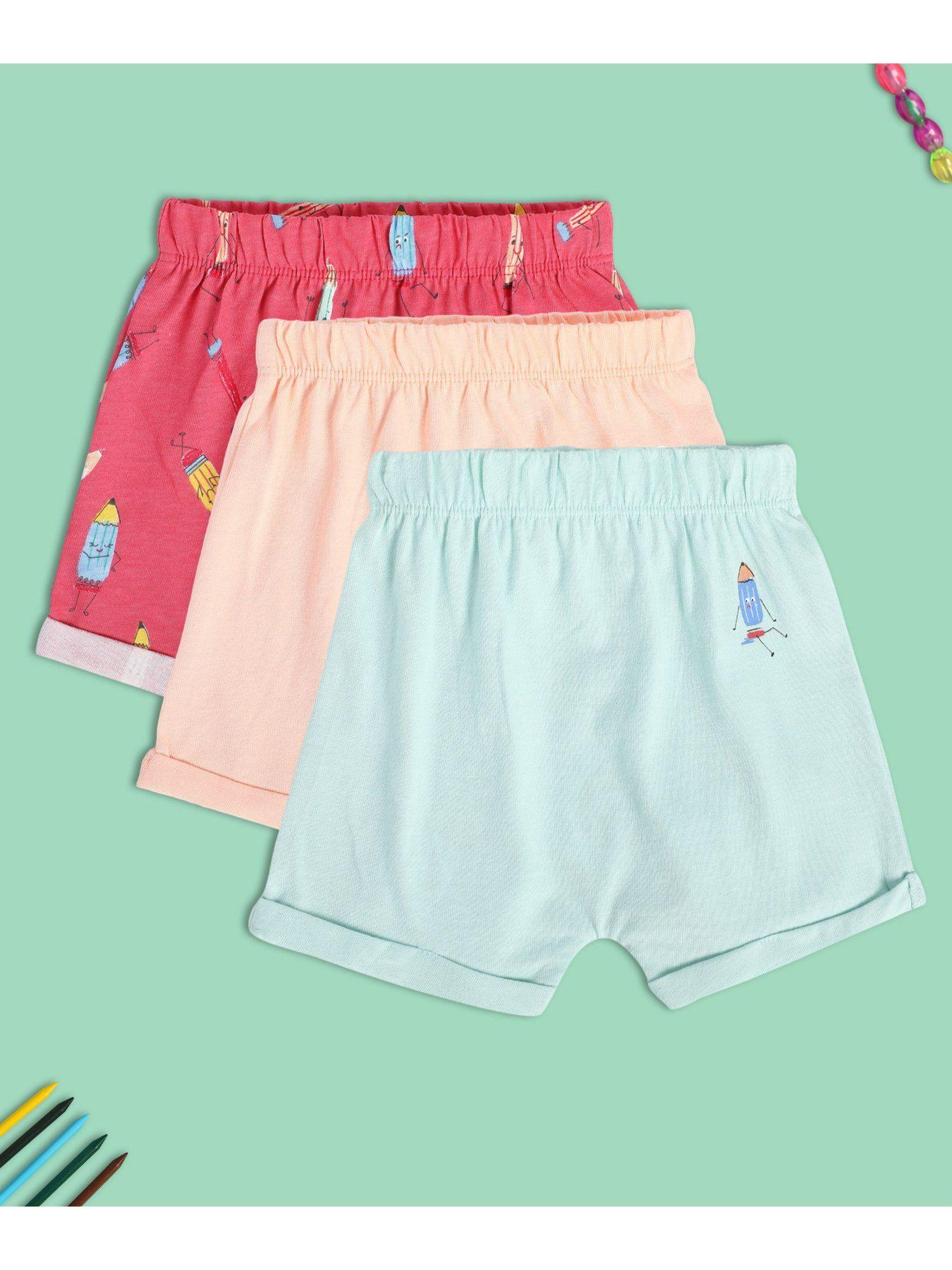 girls multi-color shorts (pack of 3)