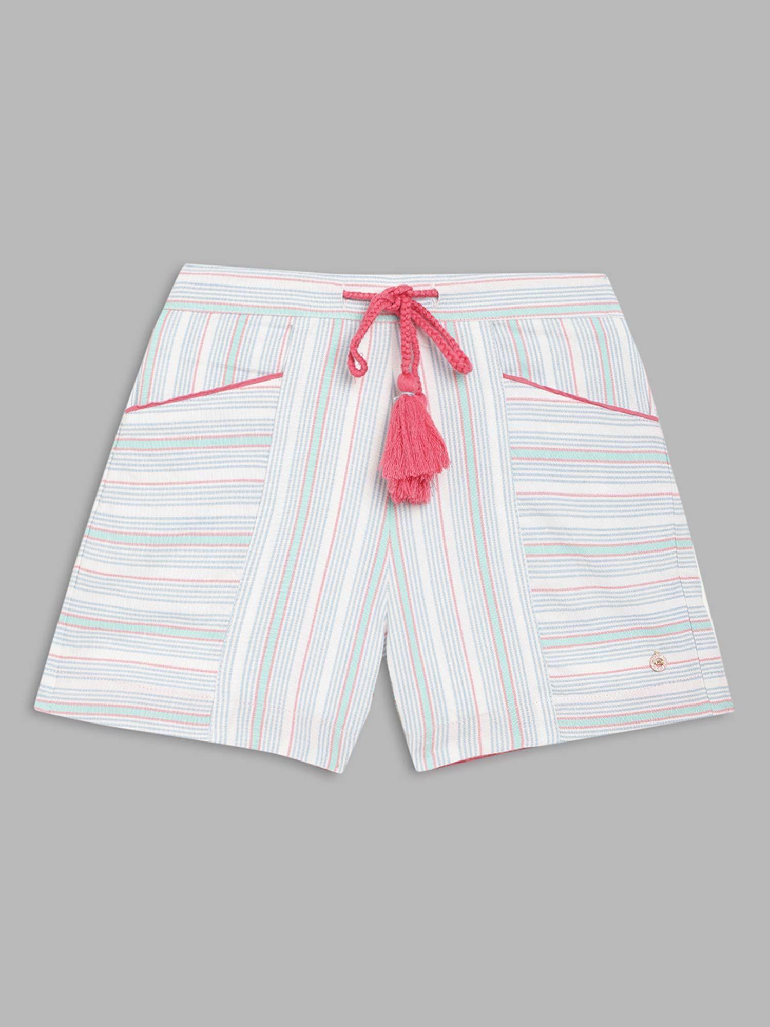 girls multi-color striped shorts