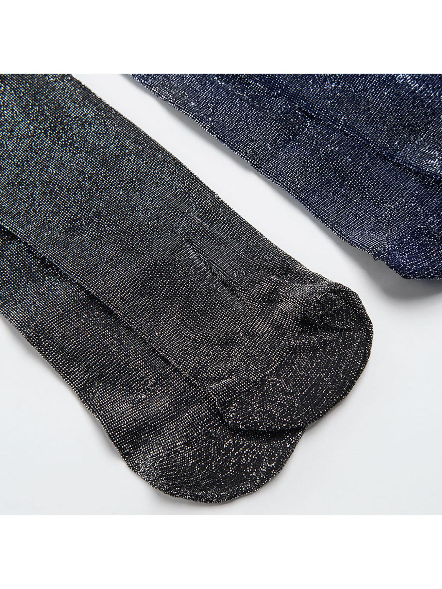girls multi color woven socks (set of 2)