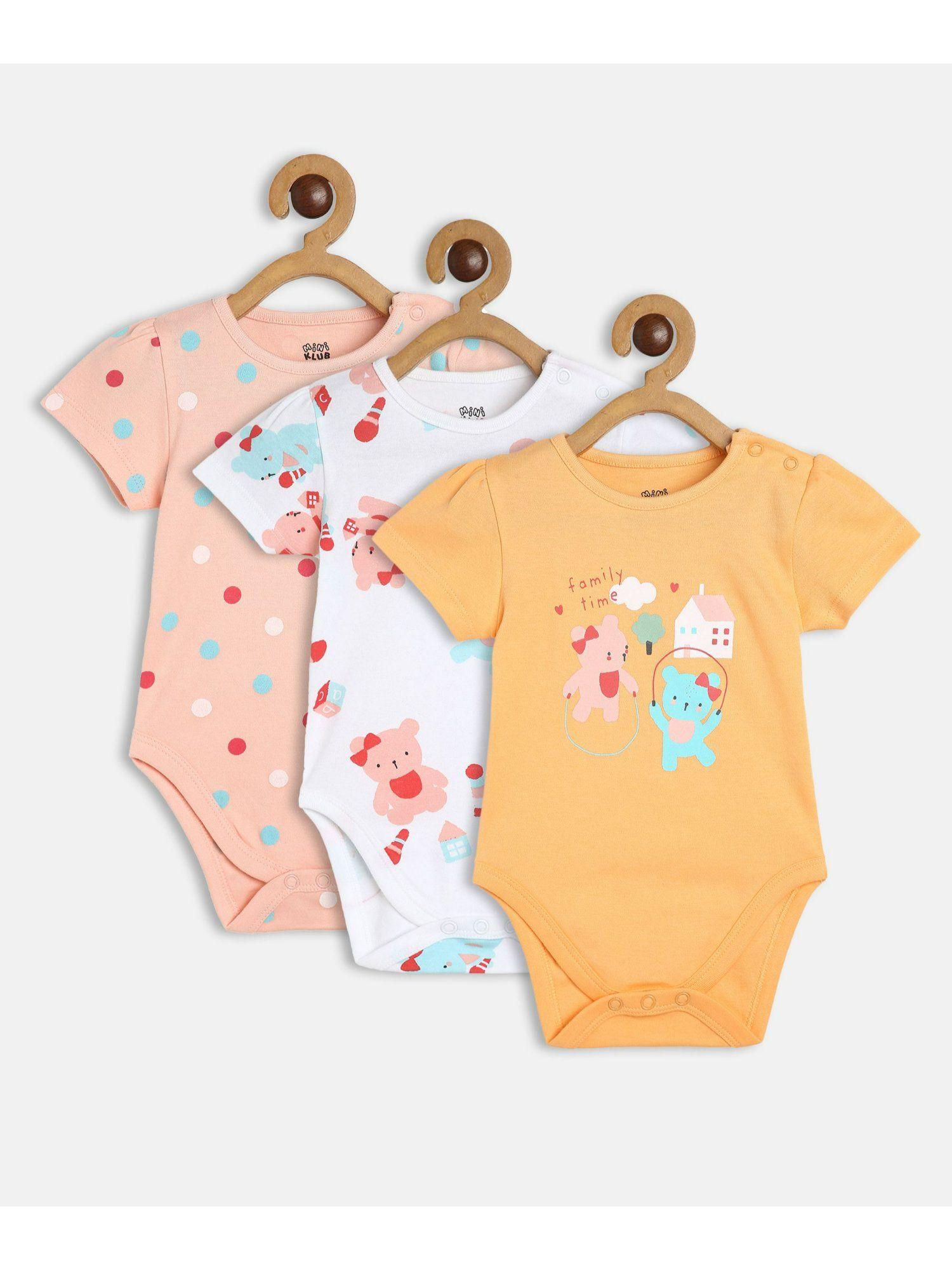 girls multi colored bodysuits (pack of 3)