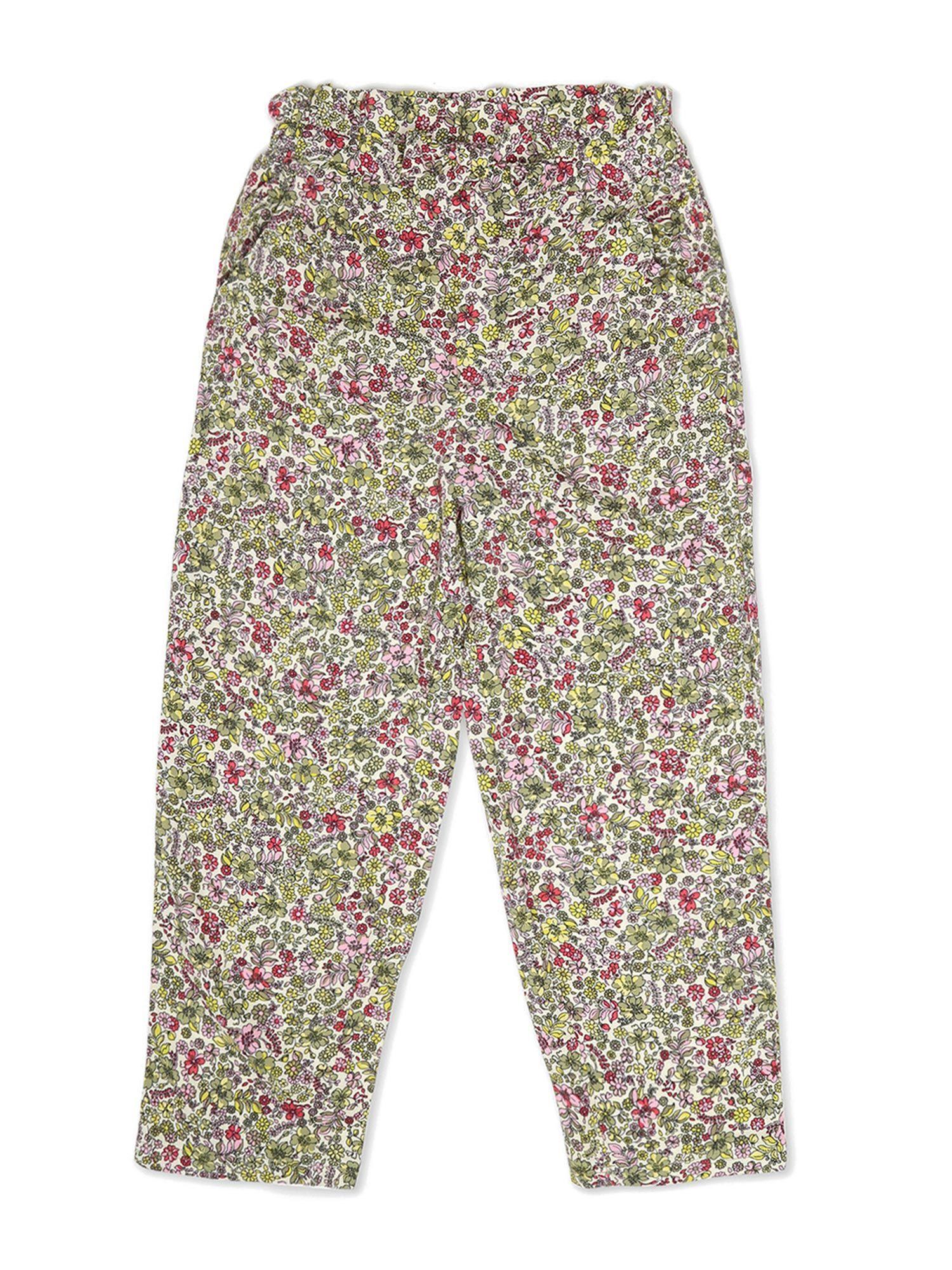 girls multi printed trousers