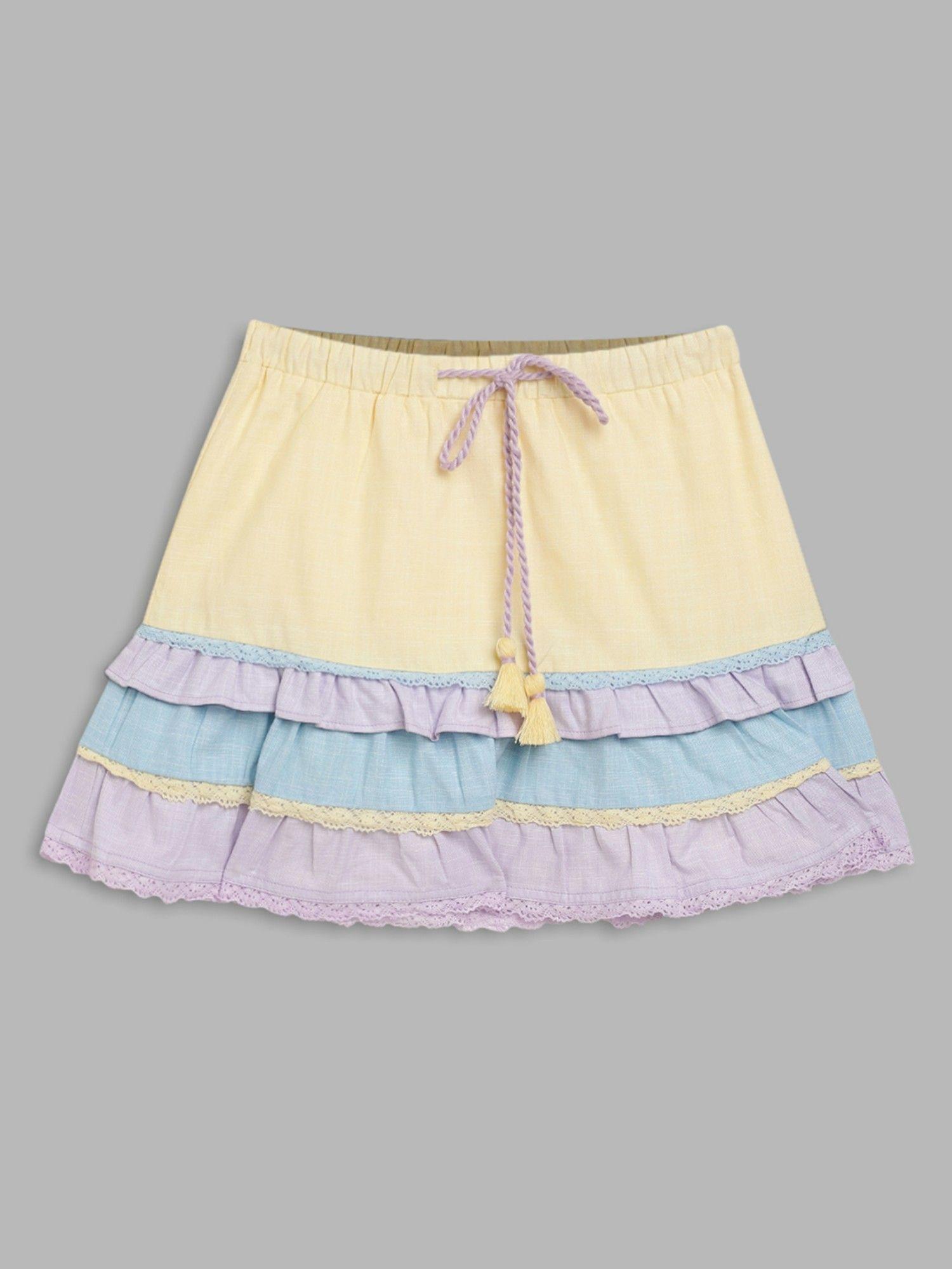 girls multi solid skirt