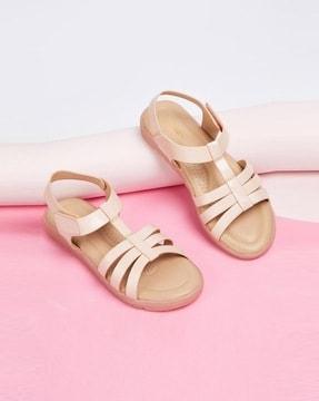 girls multi-strap sandals with velcro closure