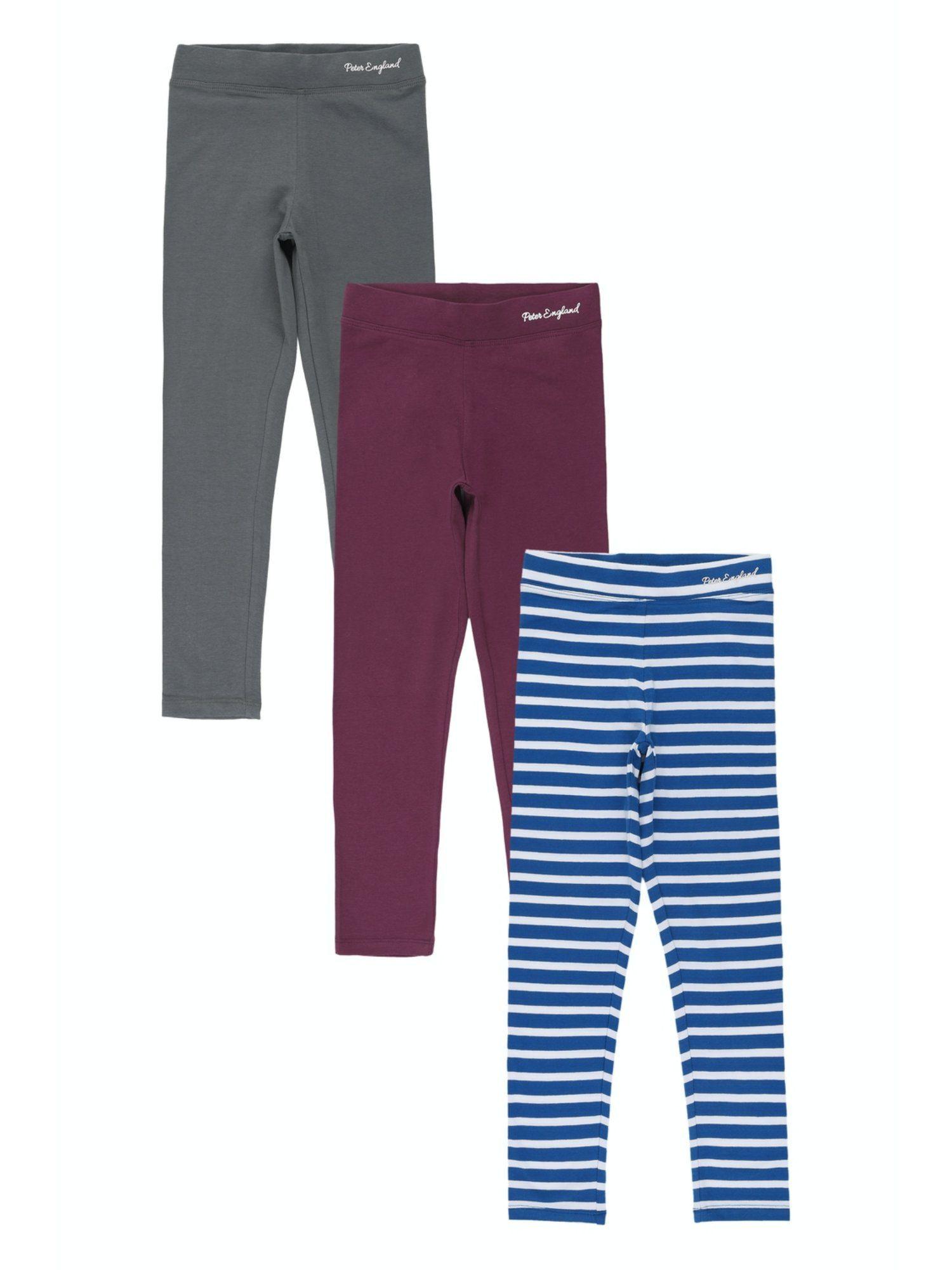 girls multi stripes leggings (pack of 3)