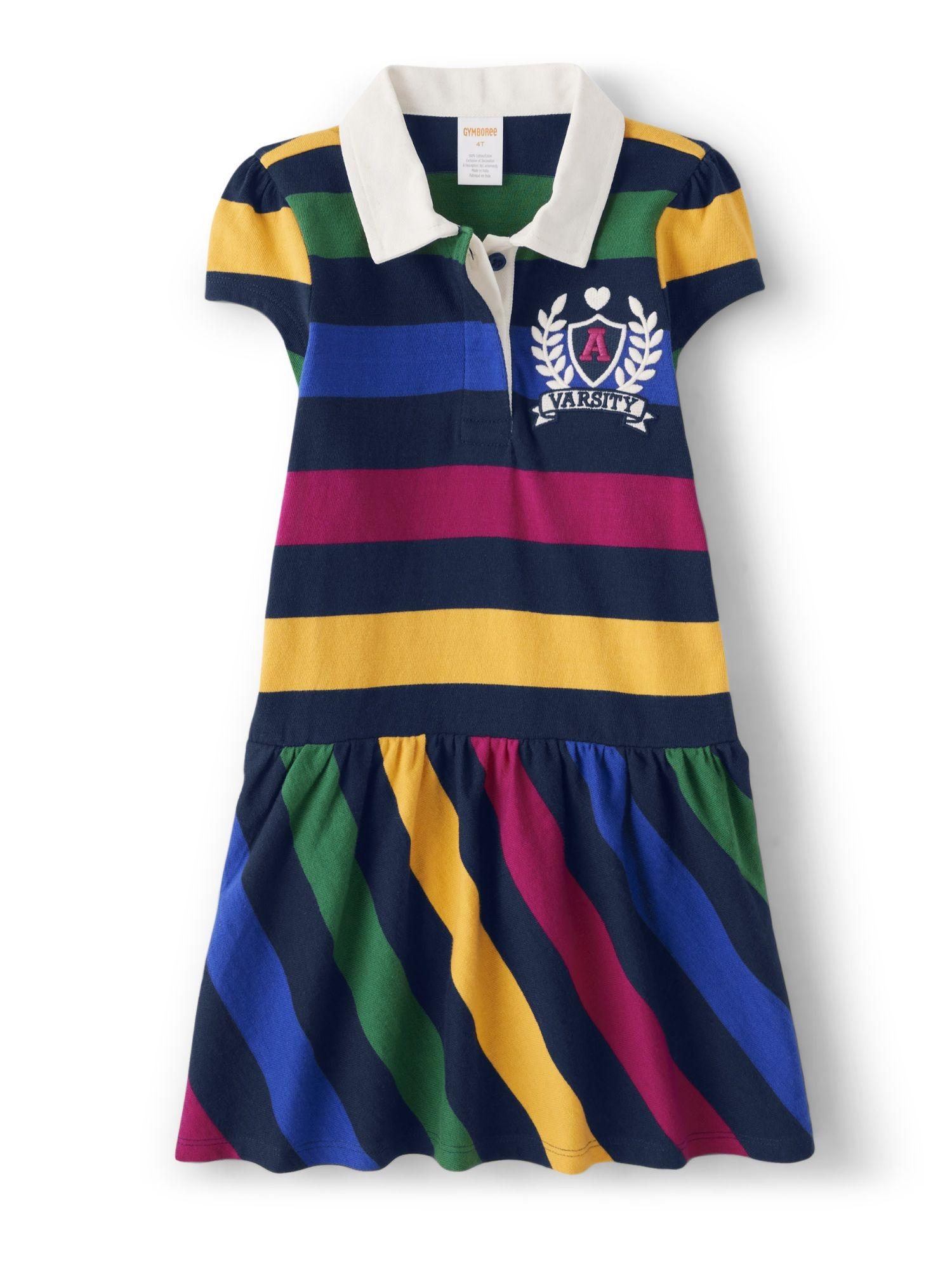 girls multicolor striped collar neck dresses (12-18 months)