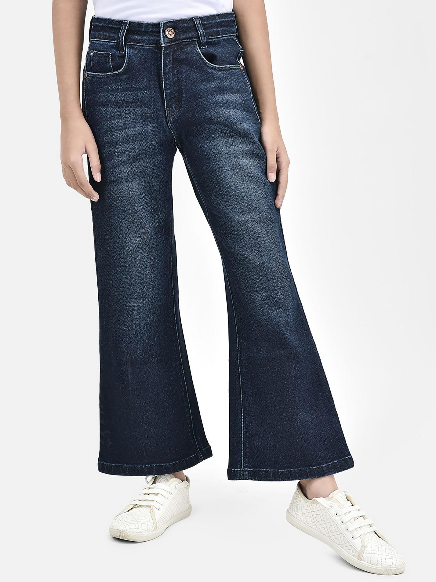 girls navy blue bootcut jeans