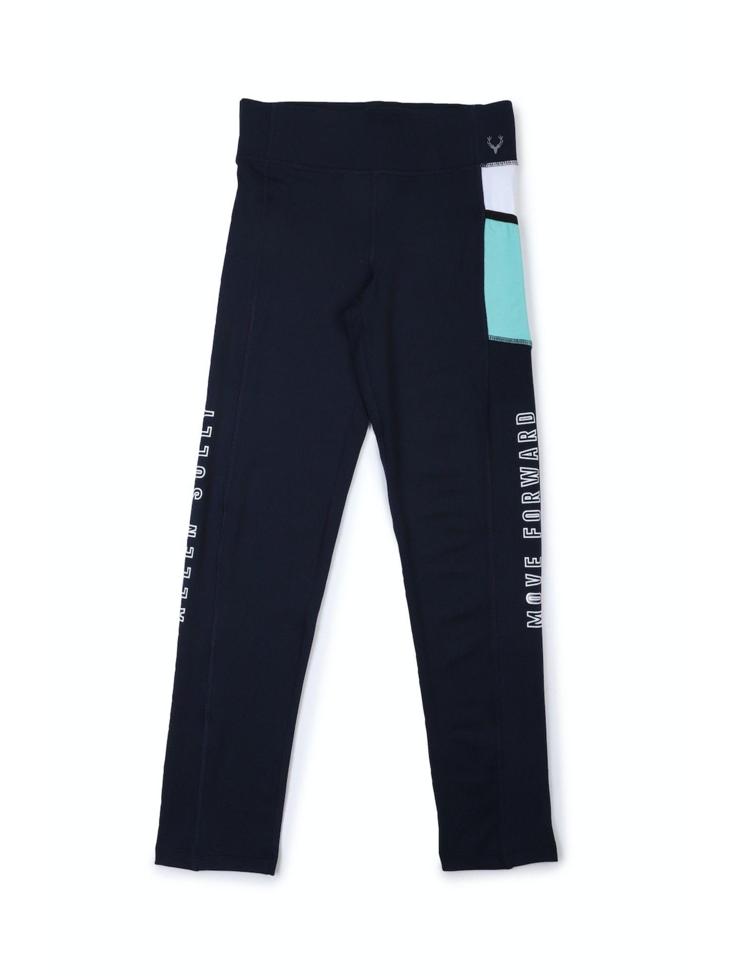 girls navy solid leggings