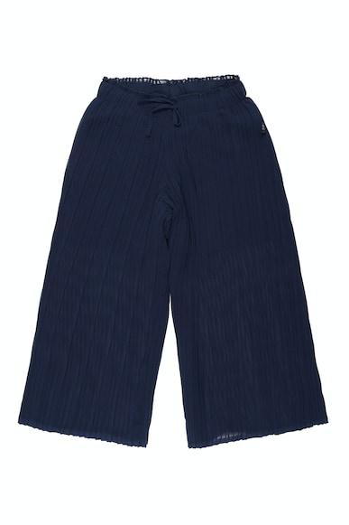 girls navy solid regular fit trousers