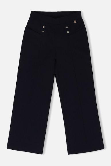 girls navy solid regular fit trousers