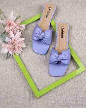 girls open-toe flat sandals with bow