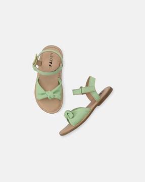 girls open-toe flat sandals with velcro fastening