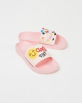 girls open-toe slip-on flip-flops