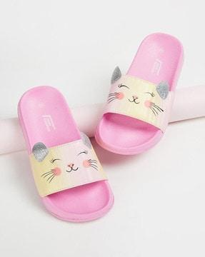 girls open-toe slip-on flip-flops