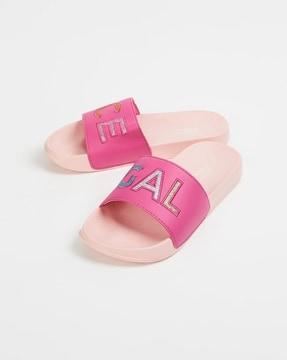 girls open-toe slip-on flip-flops