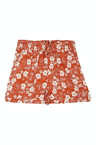 girls orange print regular fit shorts