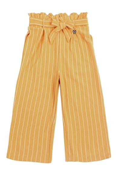 girls orange stripe regular fit trousers