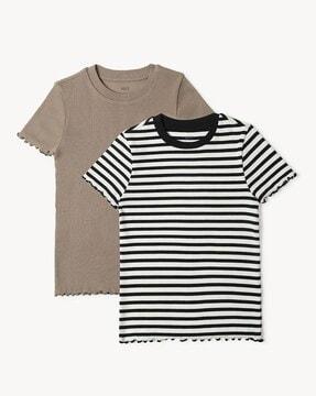 girls pack of 2 relaxed fit round-neck t-shirts