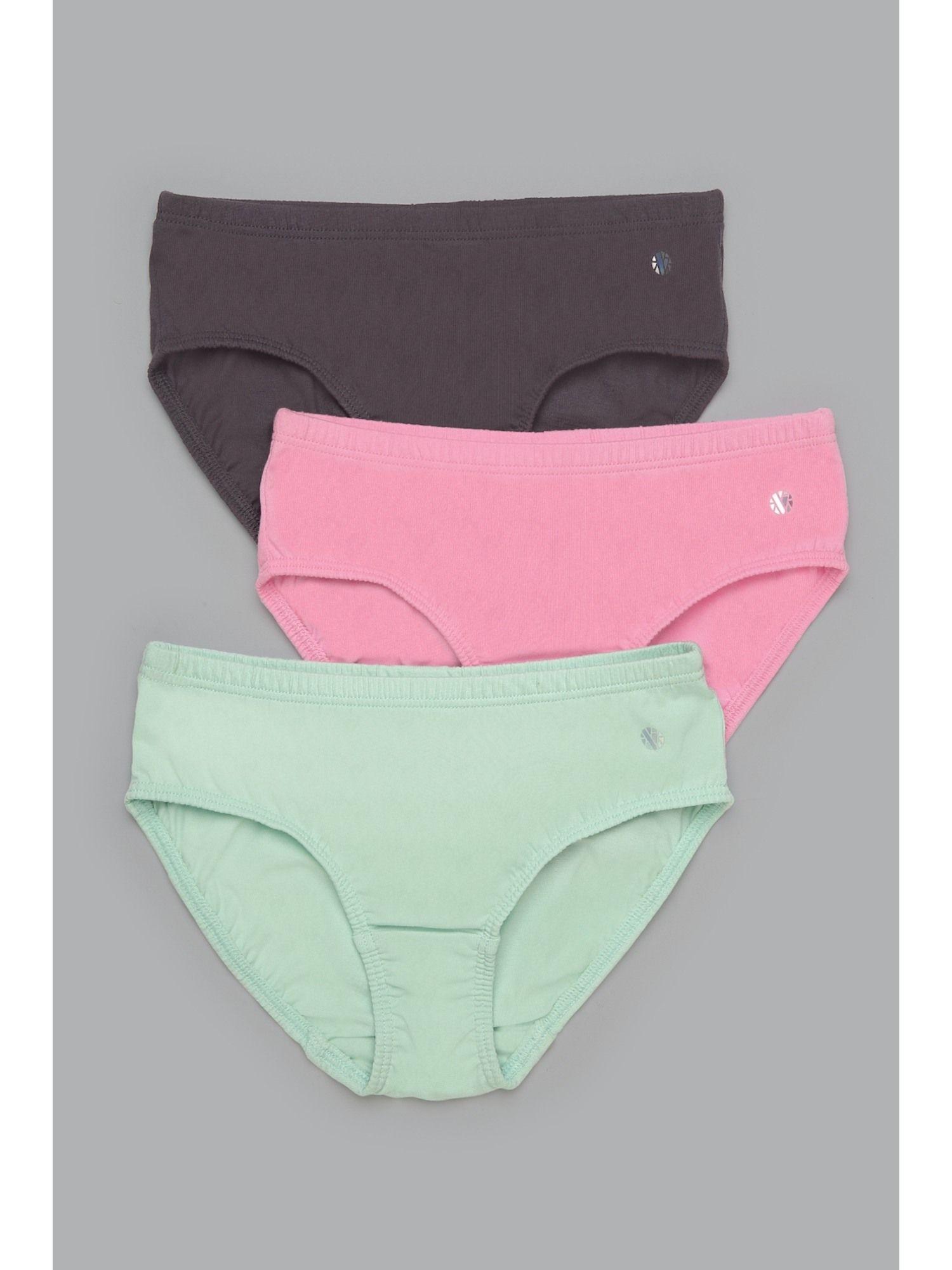 girls pack of 3 ultra soft & no marks waistband hipster panty - assorted