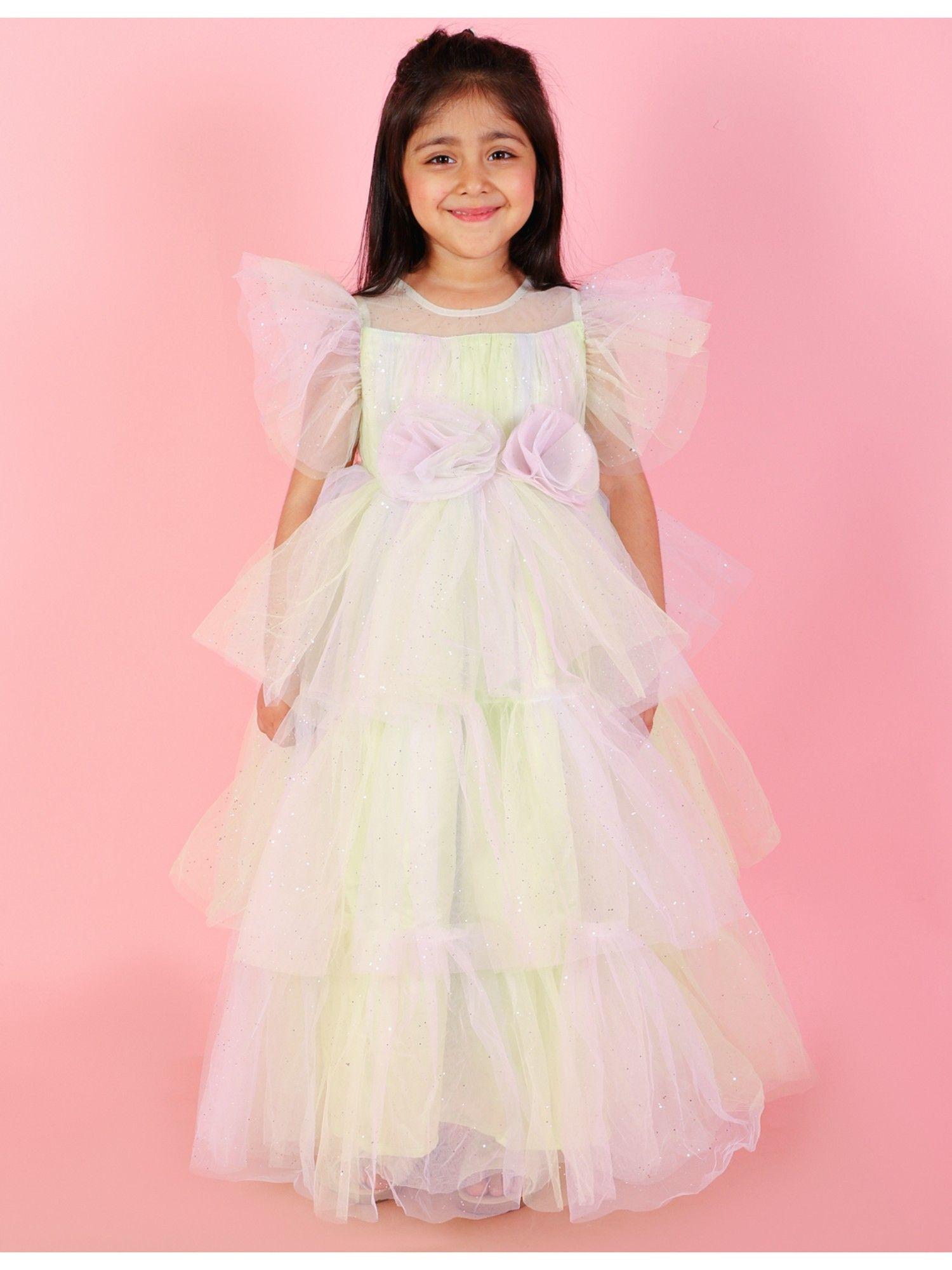 girls party dress green