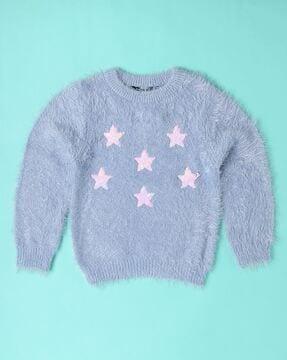 girls patterned regular fit sweater